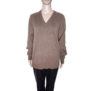 Archie Brown & Sons vintage brown wool V - Neck pullover sweater XL